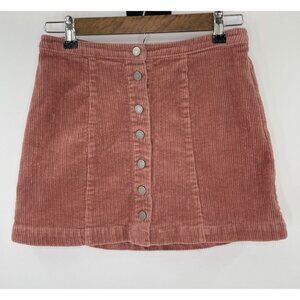 Forever 21 Women’s‎ Button Down Corduroy Mini Skirt Dusty Rose Size Small